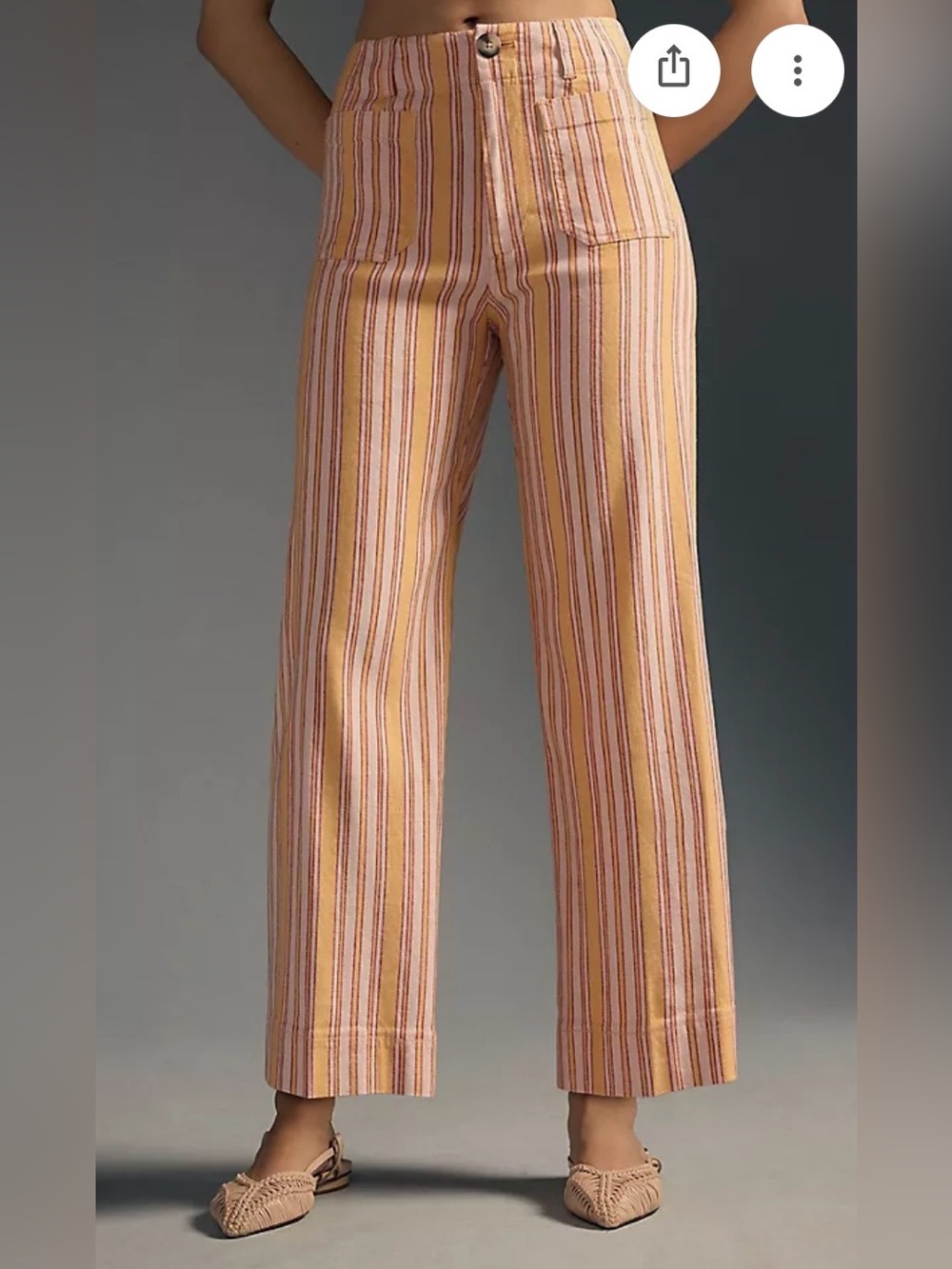 Anthropologie Maeve Colette linen blend striped pants 16W